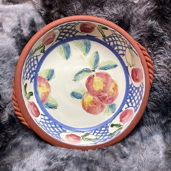 D'Arcy Margesson Signed Terracotta Pottery Hand thrown 1995 Deep Dish - Picture 12 of 16